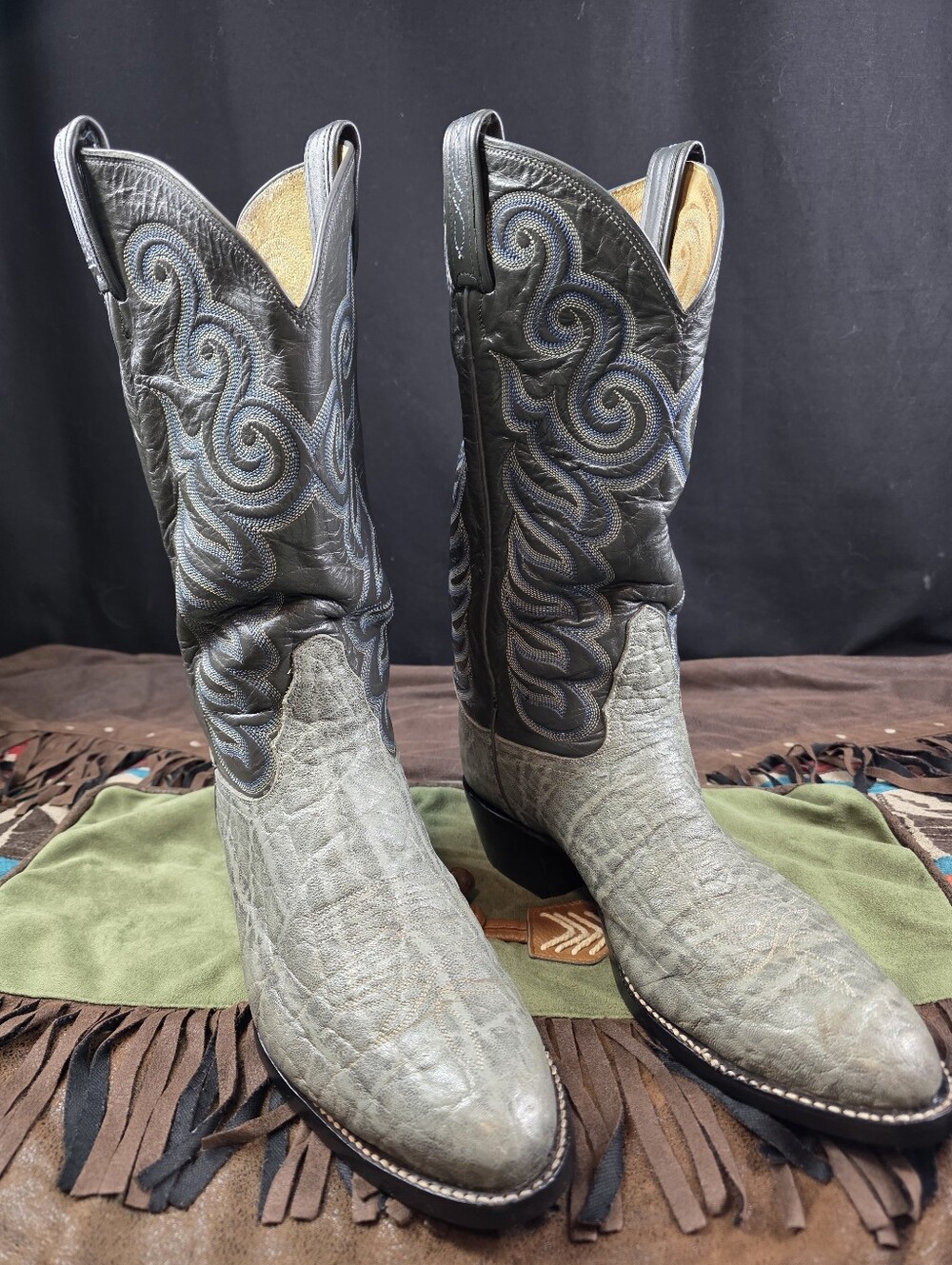 Tony Lama Men's Exotic Elephant Skin Cowboy Boots